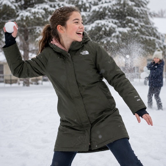 The North Face Other - The North Face Girls Arctic Swirl Parka 550 Down DryVent Green L 14/16